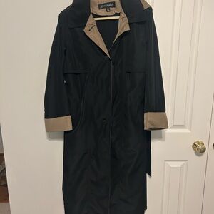 Misty Harbor Vintage Black and Tan Trench Coat